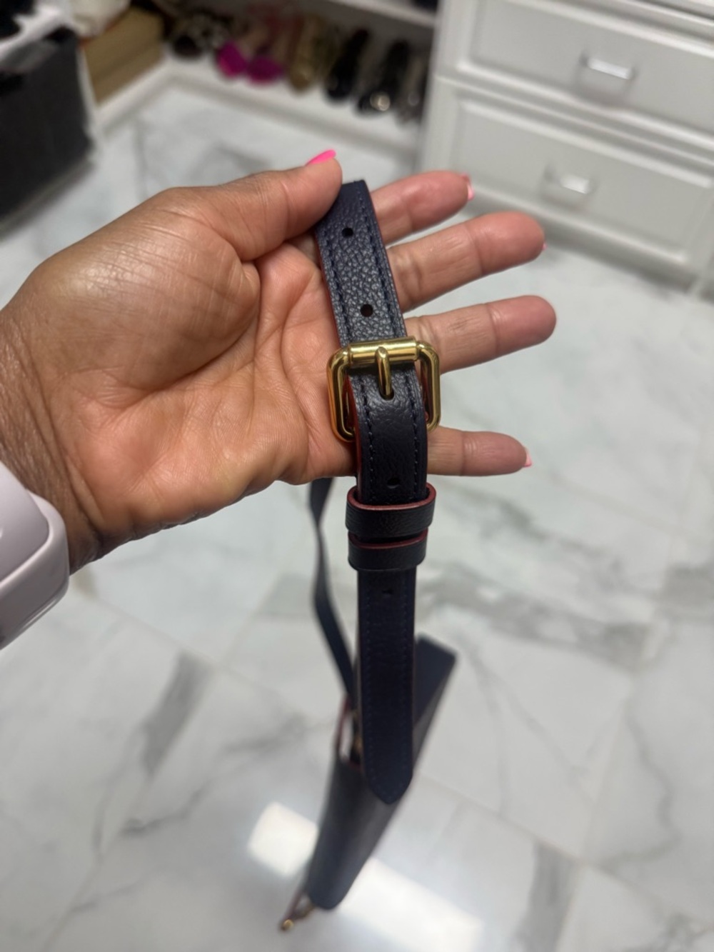Louis Vuitton Navy Felicie Crossbody with Red Trim and Gold Hardware - Picture 9 of 10
